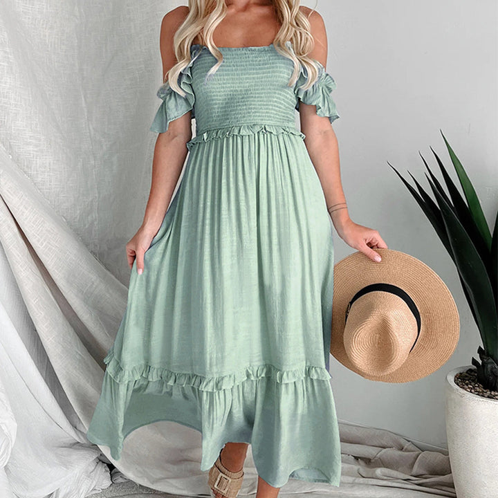 Lune London women's tiered smocked maxi dress