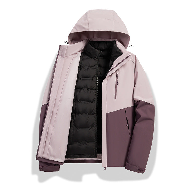 Men's two-in-one weather protection jacket with detachable quilted inner lining, hood, and waterproof membrane Amarae