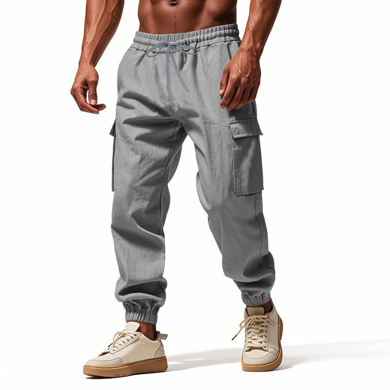 Men's cargo jogger pants with elastic waistband and practical side pockets Lune London