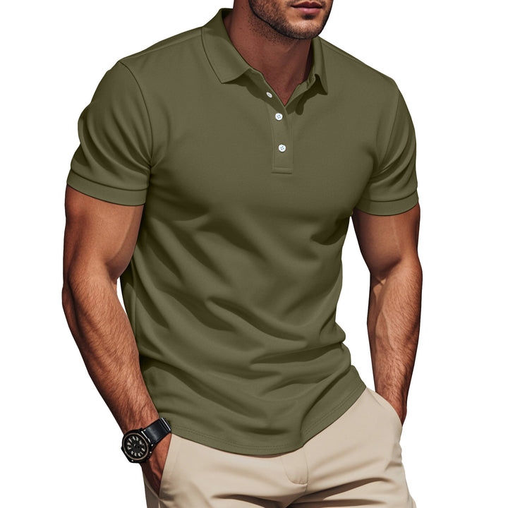 Fashion polo for men in breathable material with textured design Lune London
