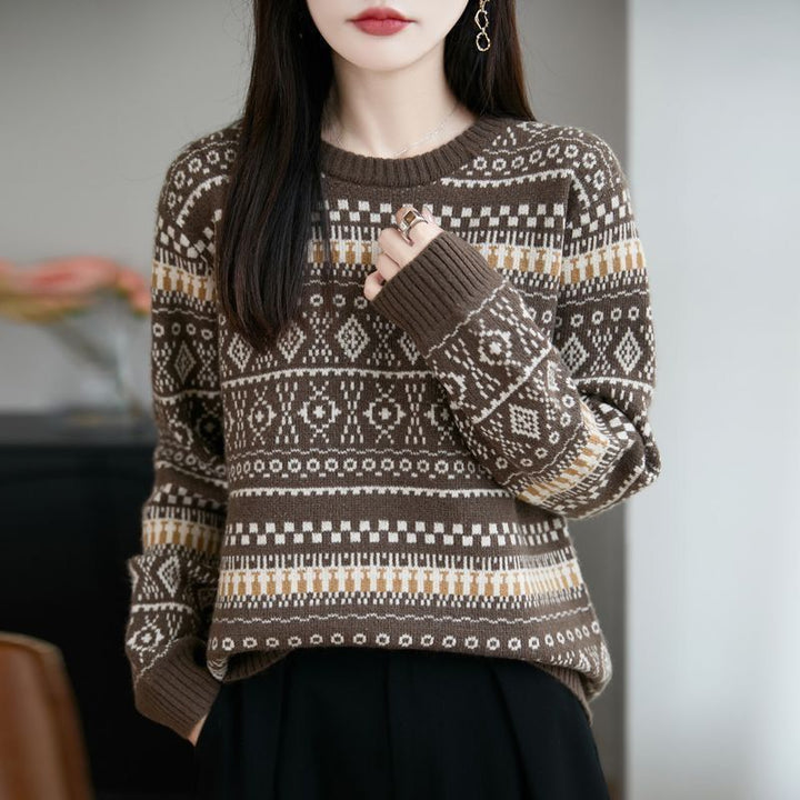 Pull en tricot à motifs pour femmes Chic & Stil