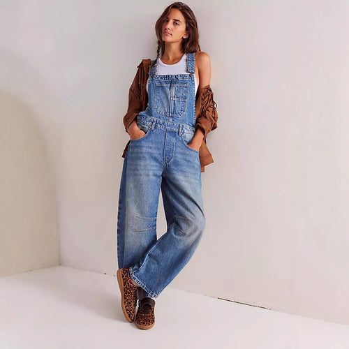 Women's casual denim overalls with a modern cut and adjustable straps Amarae