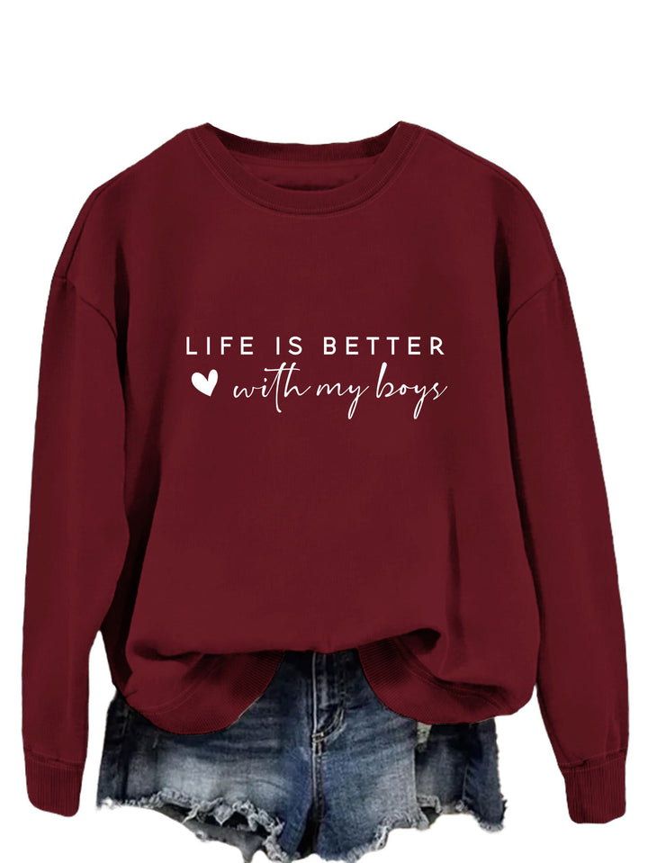 Pull femme confortable à col rond avec impression inspirante Chic & Stil