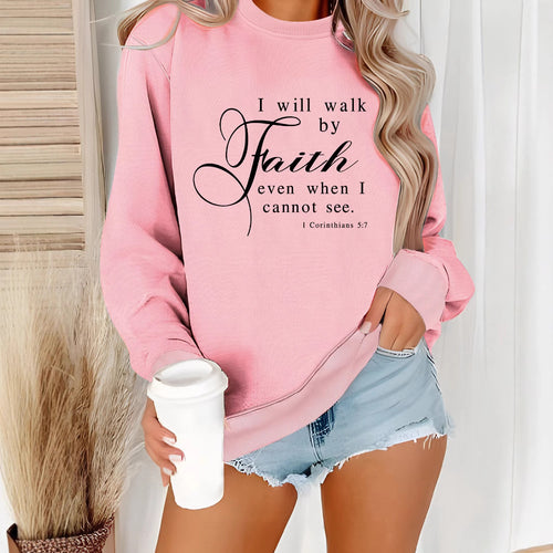 Sweatshirt pour femmes avec inscription inspirante et matériau doux Chic & Stil