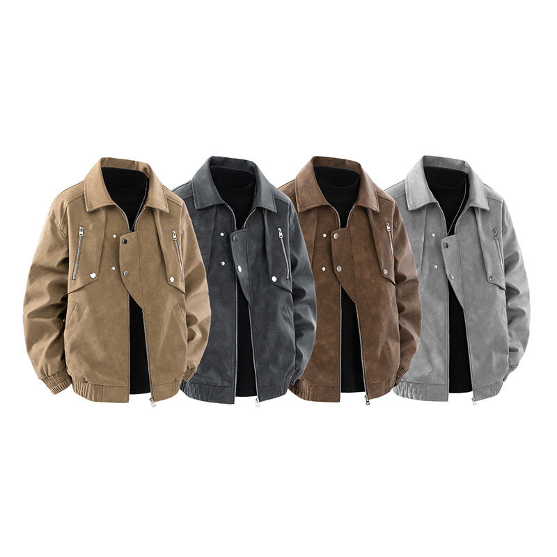 Trendy men's jacket with multifunctional zip pockets and elastic cuffs Lune London