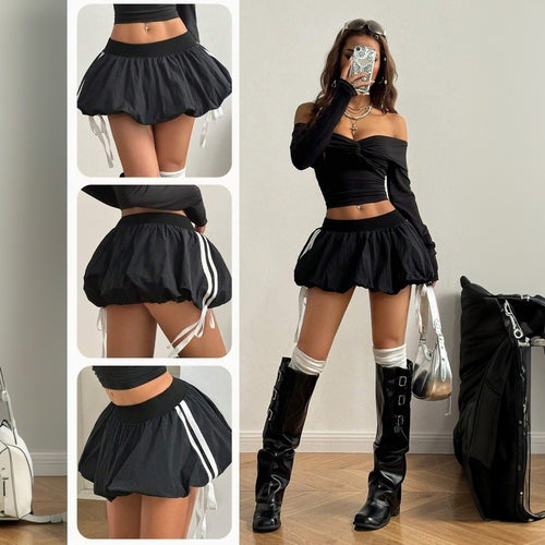 Jupe sportive pour femmes avec taille élastique et volants ajustables Chic & Stil