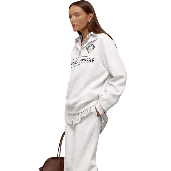 Fashionable women's sweatshirt with high collar and creative print Amarae