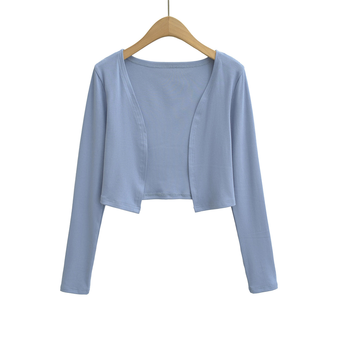 Ladies Figured Close-Fitting Midi Dress with Integrated Bolero and Stand-Up Collar Amarae