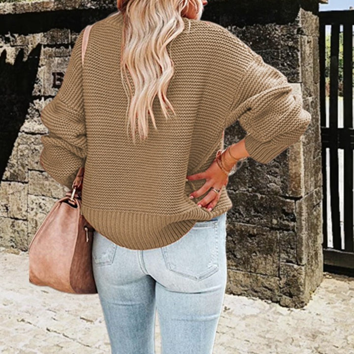 Pull en maille épaisse pour femmes avec col haut et coupe décontractée surdimensionnée Chic & Stil