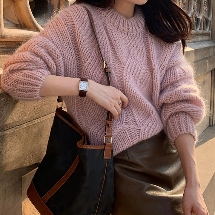 Pull en tricot épais pour femme avec design élégant et coupe décontractée Chic & Stil