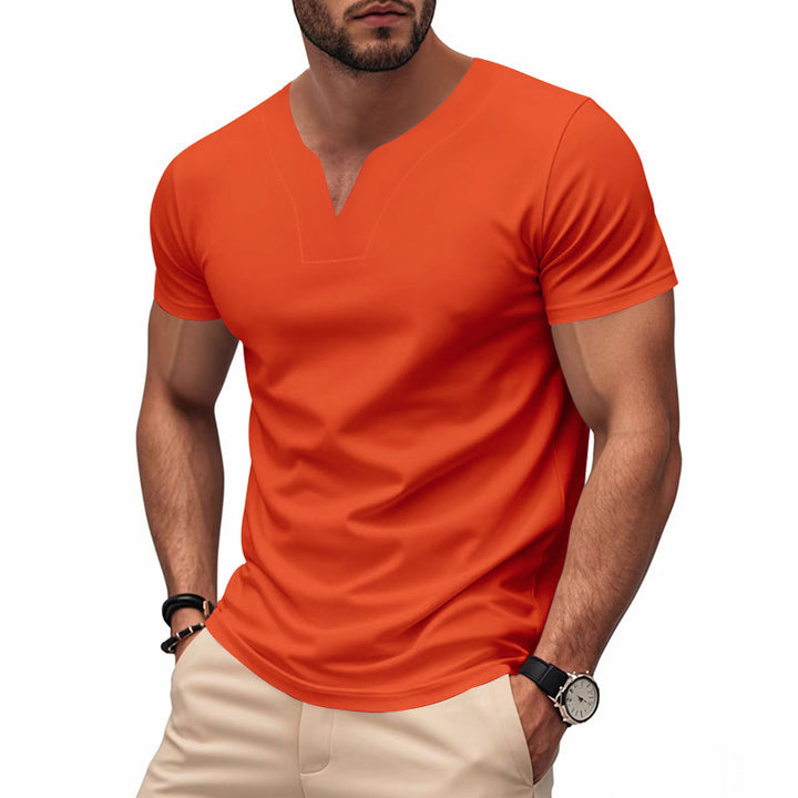 Short sleeve men's t-shirt with V neck and breathable fabric Lune London