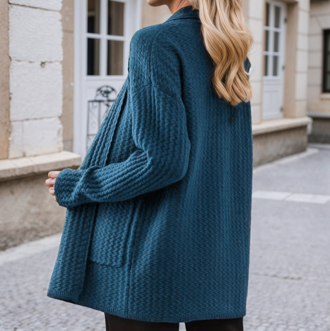 Outdoor sweater for women with modern textured patterns and practical pockets Lune London