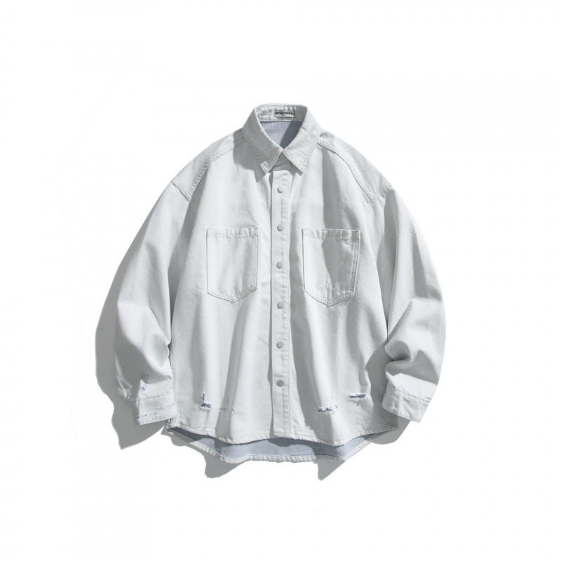Unisex Oversize Denim Shirt Jacket in Vintage Look Amarae