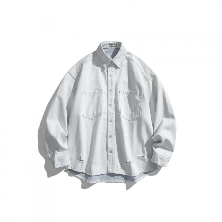 Unisex Oversize Denim Shirt Jacket in Vintage Look Amarae