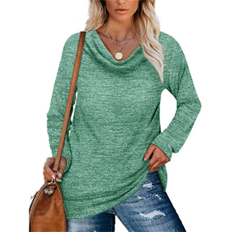 Women Long Sleeve Casual Top with Deep Neckline and Comfortable Fit Lune London