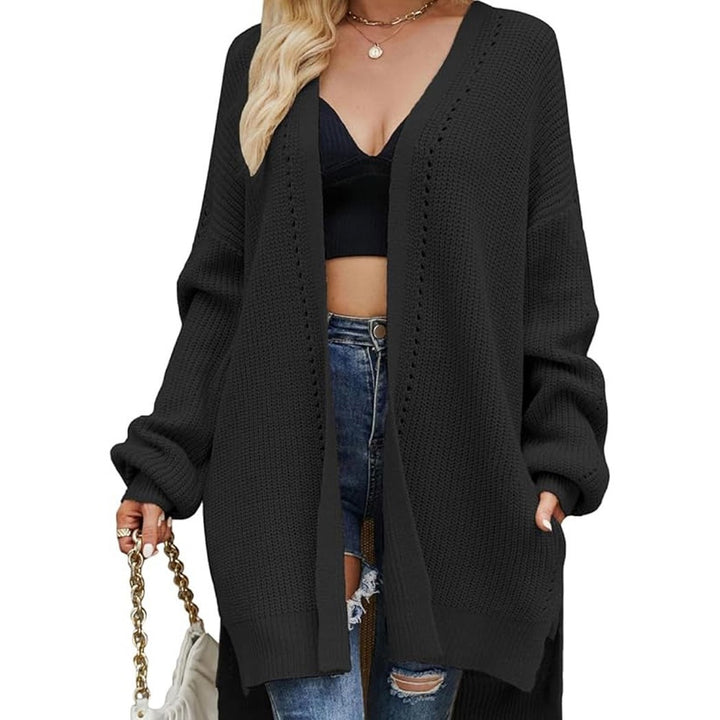 Open knit jacket for women with a slight hole structure and a comfortable fit Lune London
