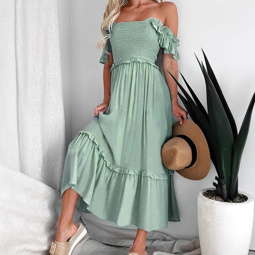 Amarae women's tiered smocked maxi dress