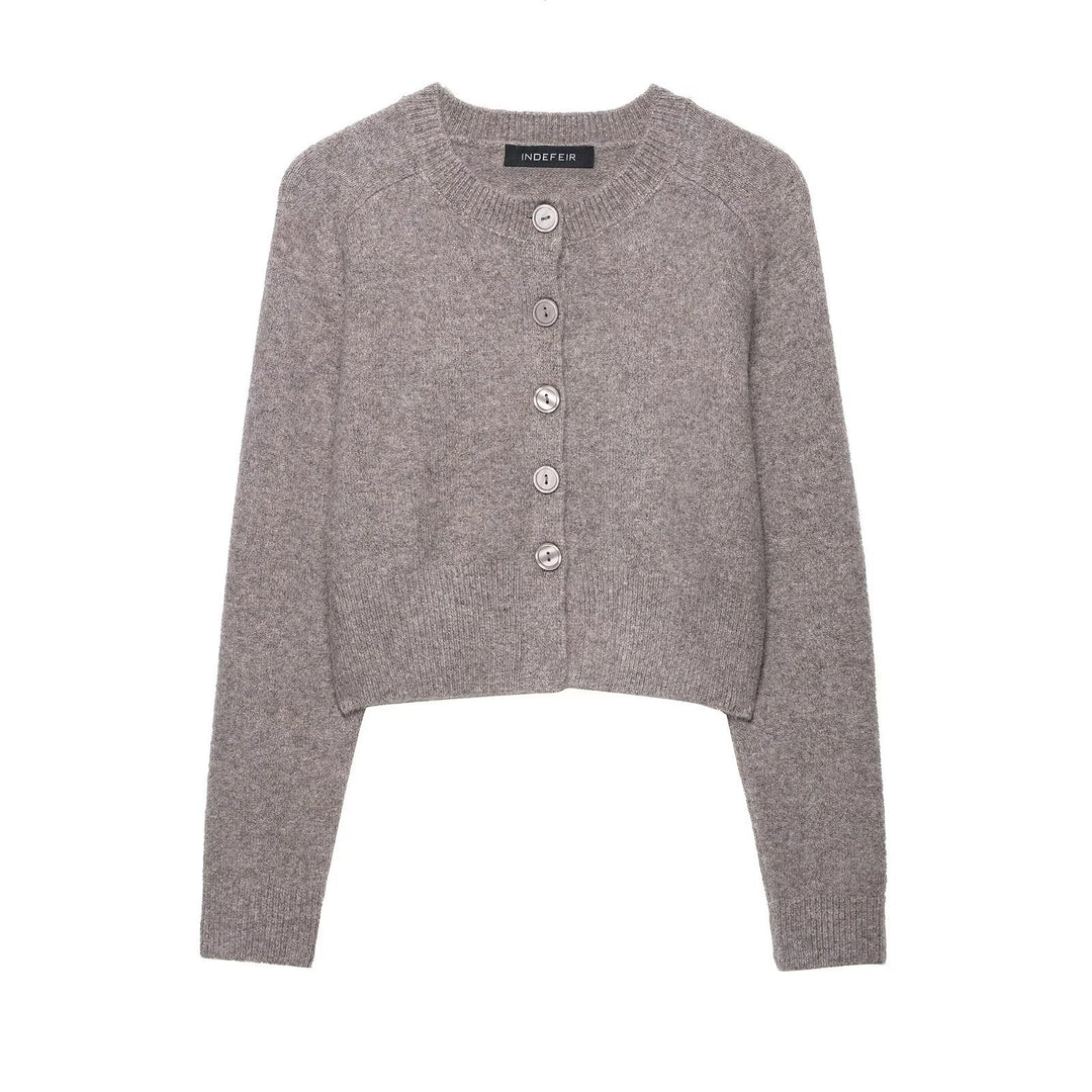 Short knitted jacket for ladies with button details Lune London