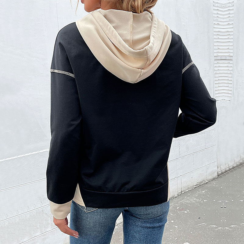 Casual hooded sweater for ladies with practical kangaroo pocket design Lune London