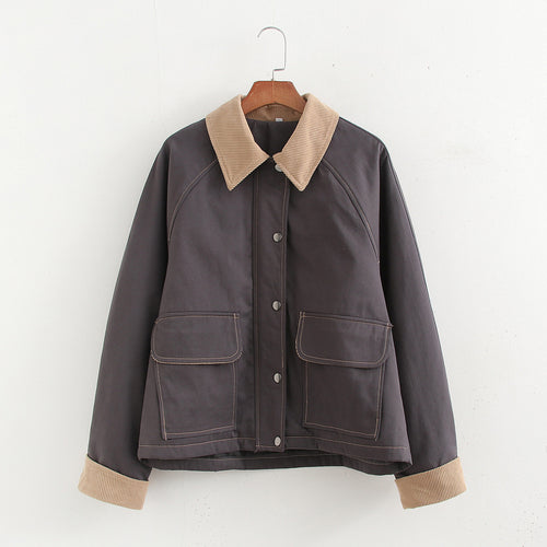 Leisure jacket for women with contrasting collar and practical pockets Amarae