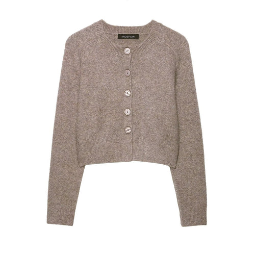 Women's short knit cardigan with button closure Amarae