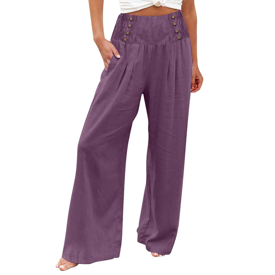 Summer wide pants for women with button details Lune London