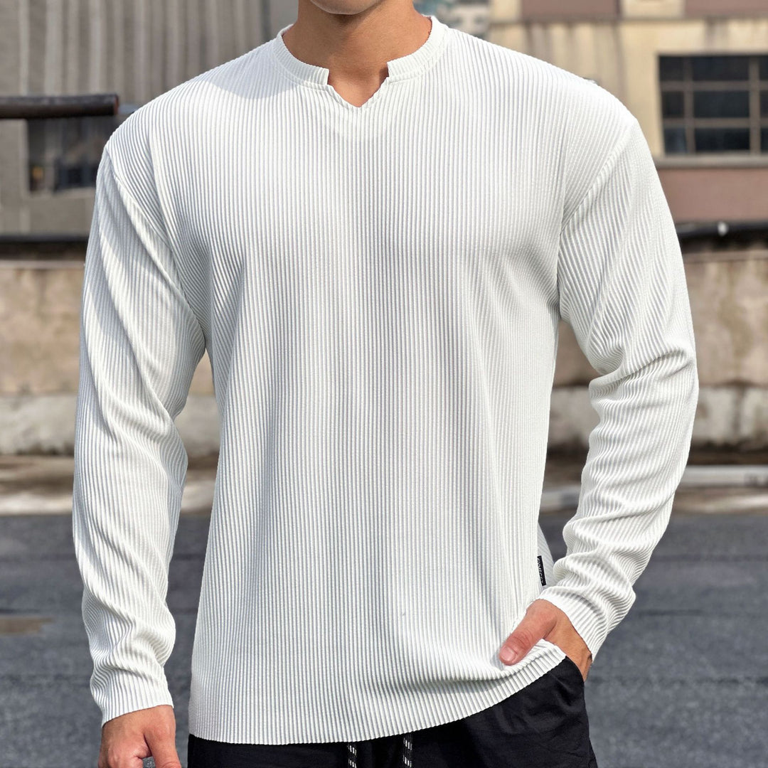 Men's long sleeve top with an innovative rib design and a trendy high collar Lune London