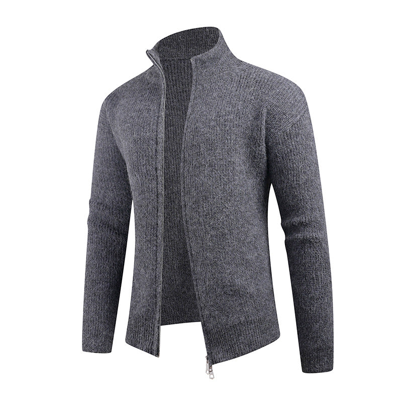 High collar sweater for men with decorative zip Lune London