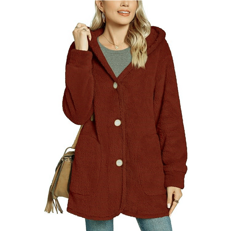 Ladies Cozy Fleece Hoodie with Pockets Lune London