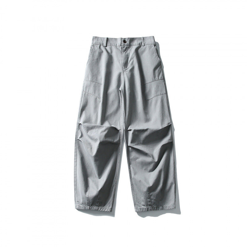 Unisex Wide Utility Cargo Pants in Relaxed Fit with Knee Darts and Elastic Hem Amarae