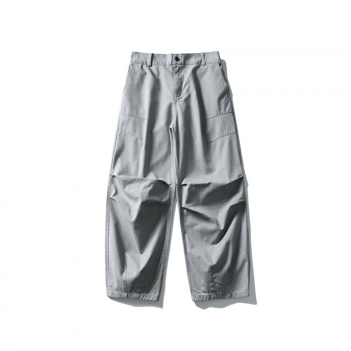 Unisex Wide Utility Cargo Pants in Relaxed Fit with Knee Darts and Elastic Hem Amarae