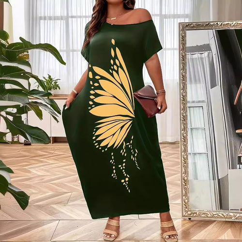 Maxi dress for women with elegant butterfly pattern Amarae