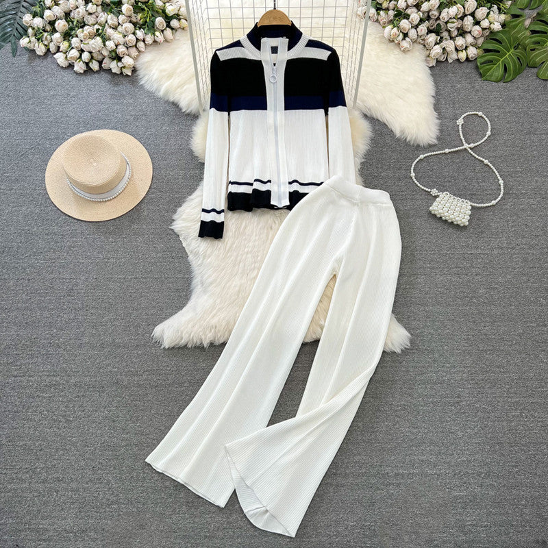 Women sporty cardigan set and flared pants Lune London
