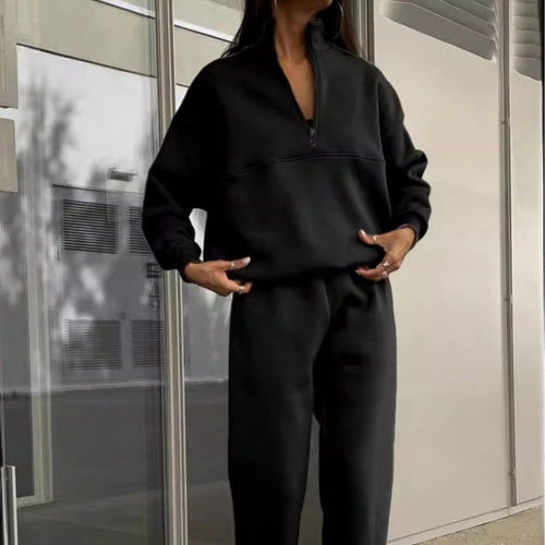 Ensemble de sweatshirts de sport pour femmes avec col montant et poignets élastiques Chic & Stil
