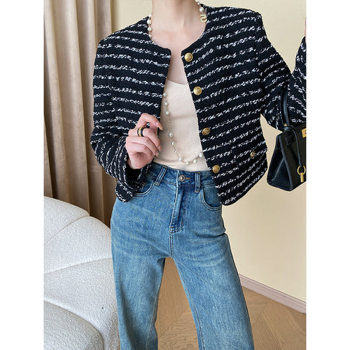 Ladies elegant bouclé jacket with decorative buttons Chic & Stil