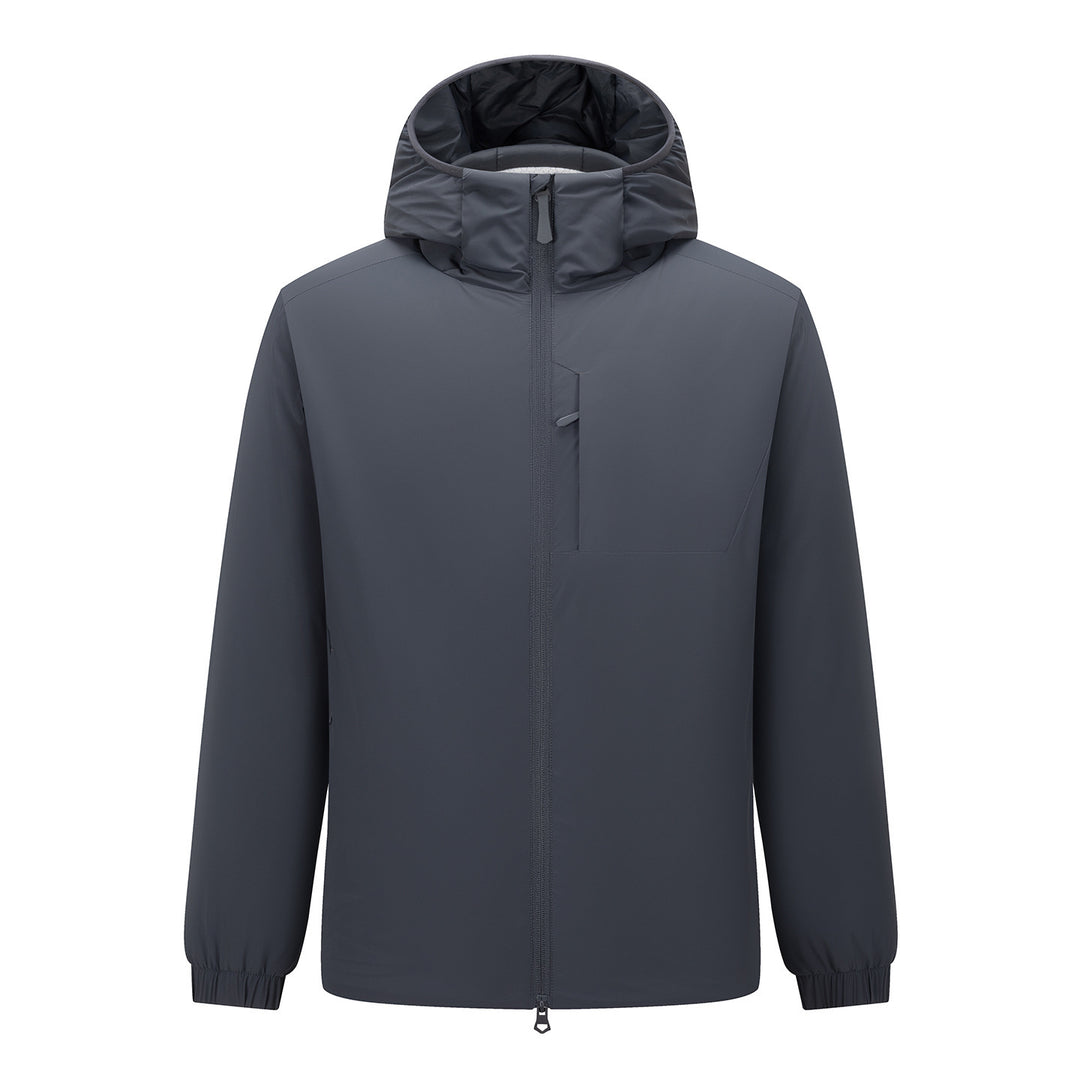 Men's Lightweight Waterproof Softshell Rain Jacket with Hood and Hidden Chest Pocket Amarae