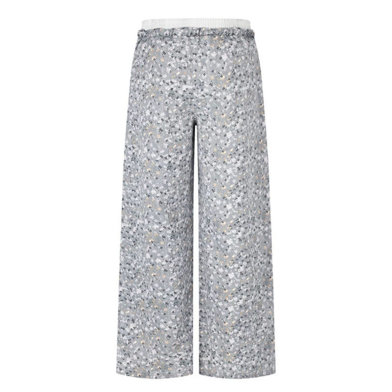Ladies Palazzo Glitter Pants with Elastic Waistband and Drawstring Amarae