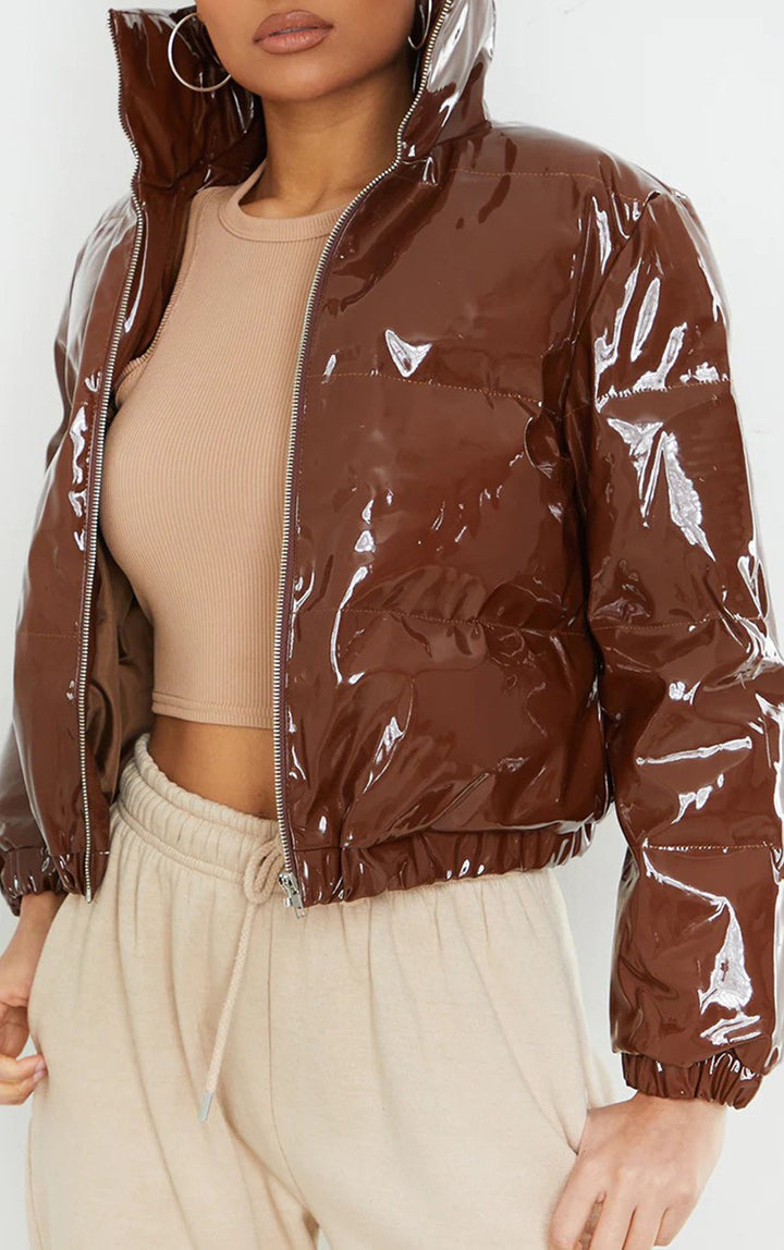 Ladies Short Shiny Puffer Lune London