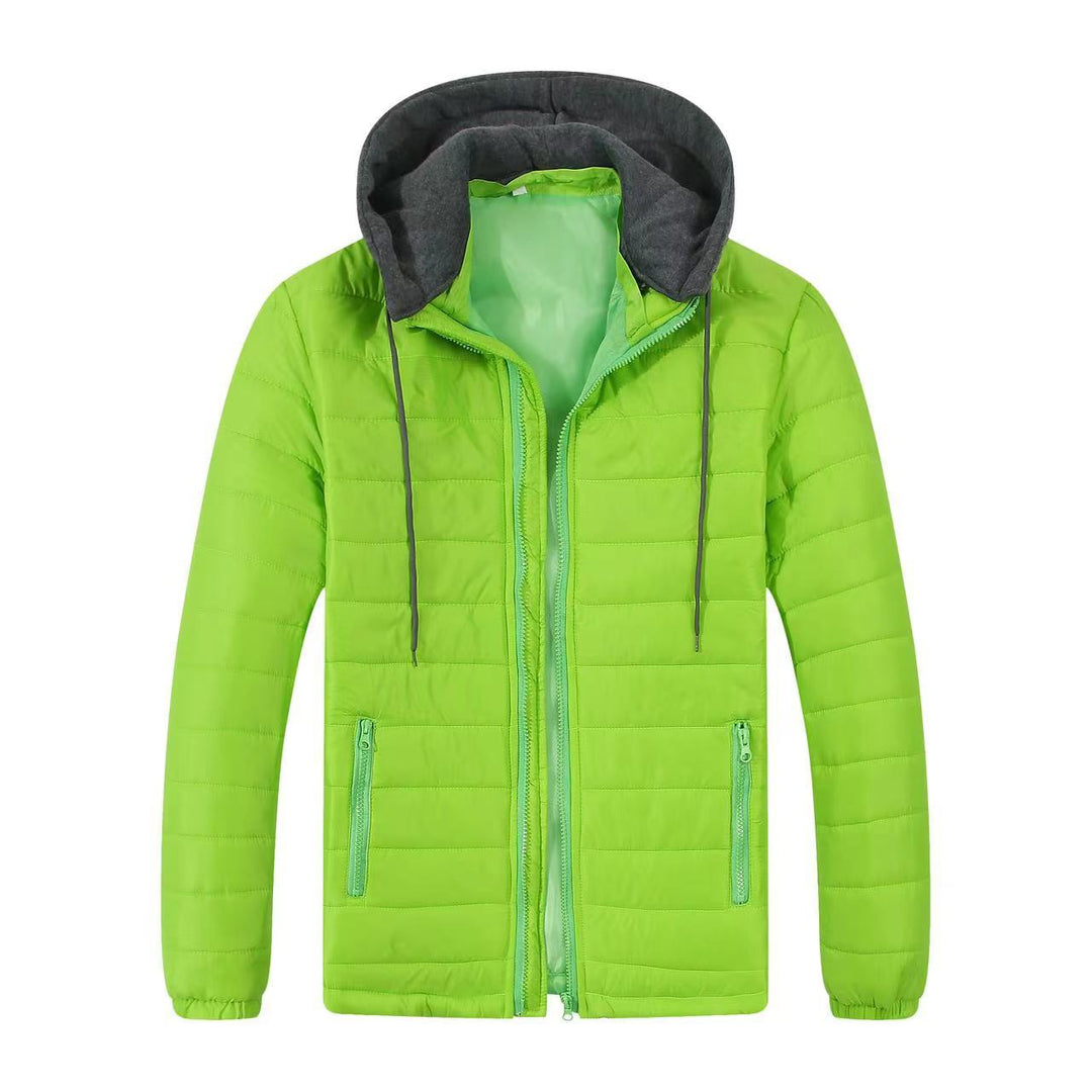 Quilted windbreaker jacket for men with hood Lune London