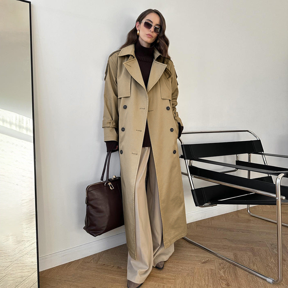 Elegant trench coat for women with wide belt and removable collar Lune London