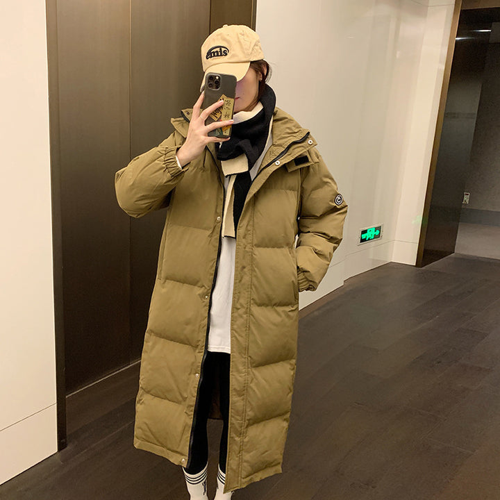 Ladies Long insulated winter parka with hood and additional inner pockets Lune London
