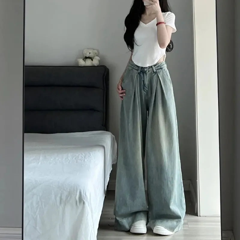 Jean à taille haute ample pour femmes Chic & Stil