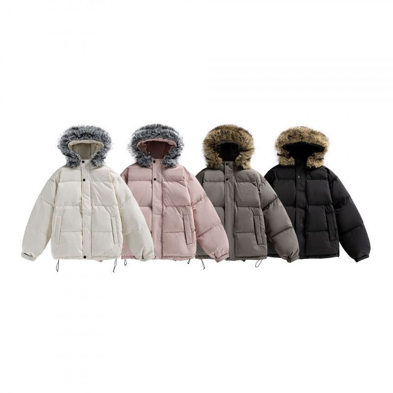 Unisex Padded Hoodie with Detachable Faux Fur Hood and Boxy Silhouette Amarae