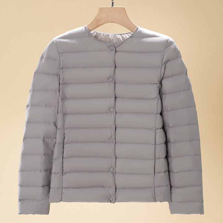 Women Ultra-Lightweight Quilted Jacket without Collar, Packable Thermal Jacket for Travel and Everyday Amarae