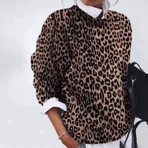 Amarae | Sweater Tiered Tier Animal Print Bold Knit Statement