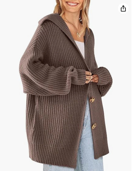 Ladies oversized cardigan with buttons Lune London
