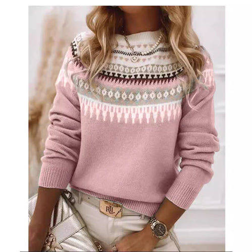 Pull féminin en design tricot scandinave avec motif ludique Chic & Stil