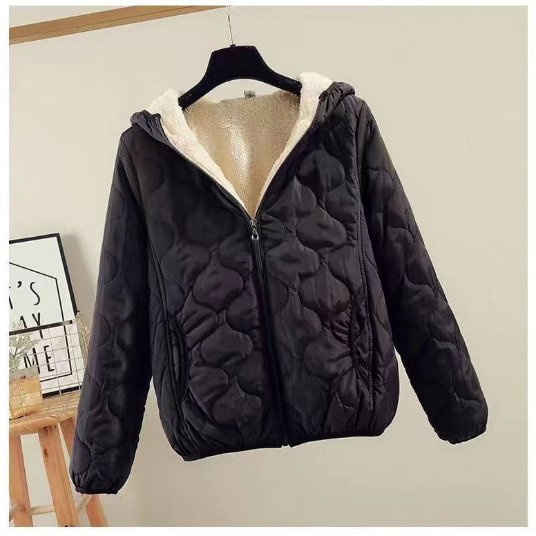 Ladies padded winter down jacket with hood Lune London
