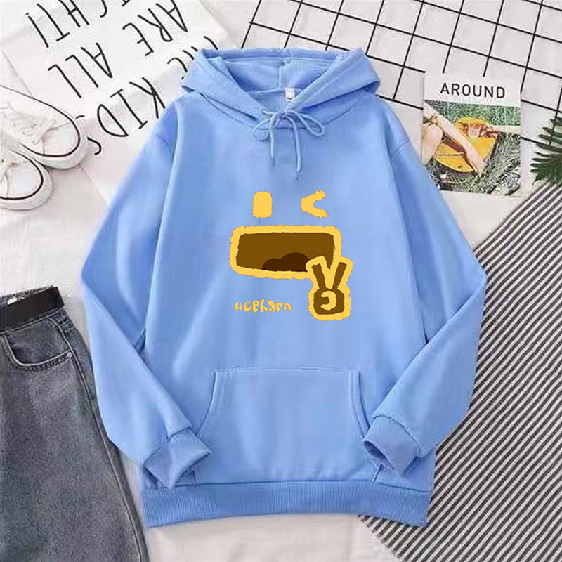 Women’s Hooded Sweatshirt with Creative Emoji Design Chic & Style