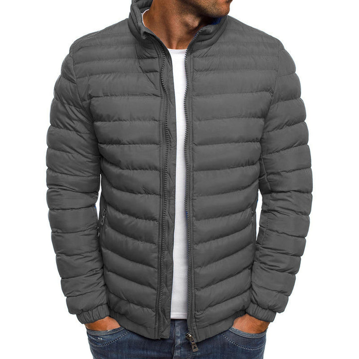 Men's lightweight quilted jacket with high collar and side zip pockets Lune London